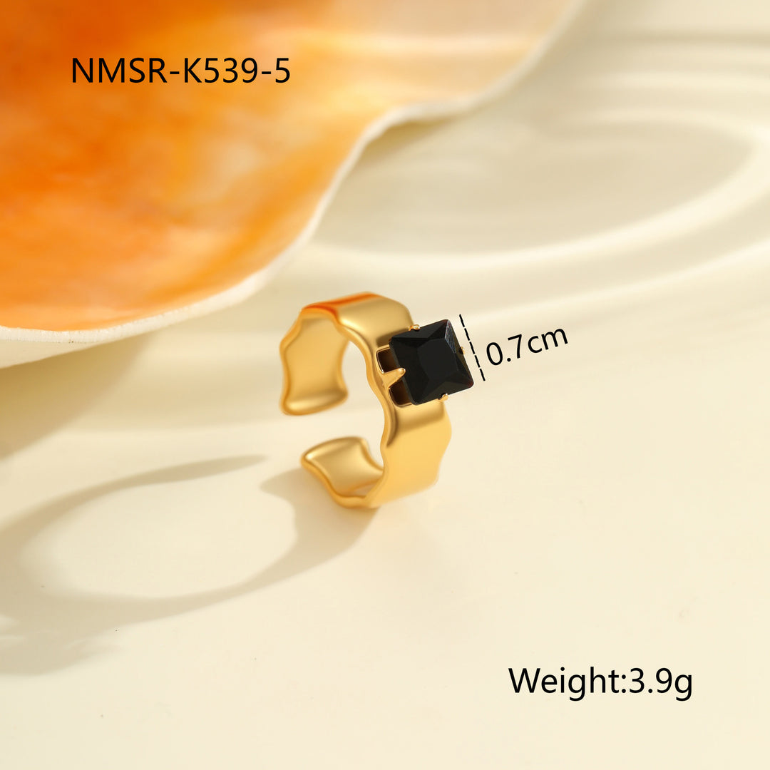 Inlaid Zircon Titanium Steel Ring For Women