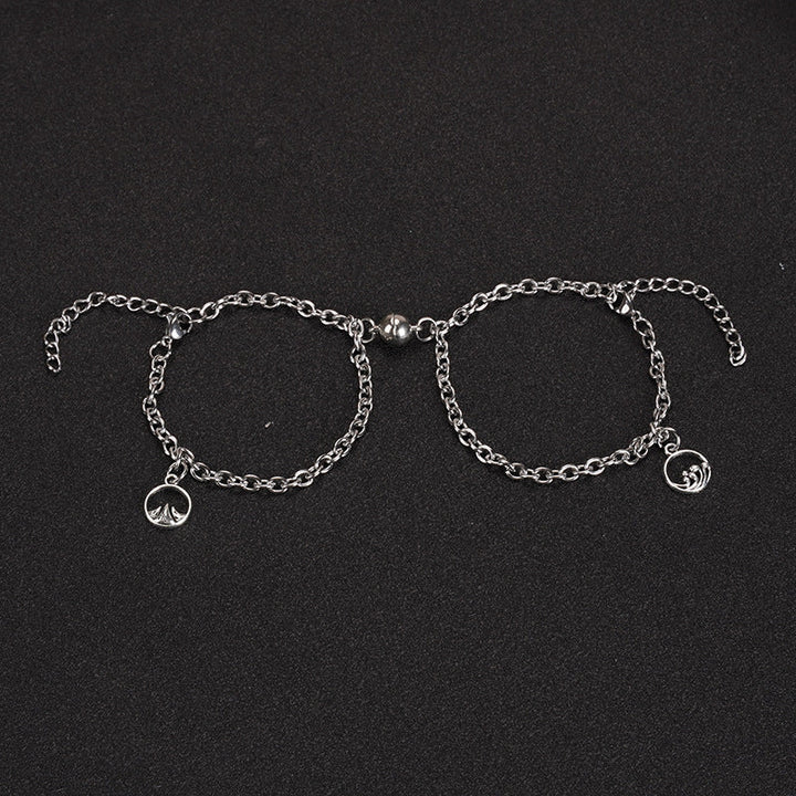 Heart-shape Lock Suction Couple Combination Bracelet