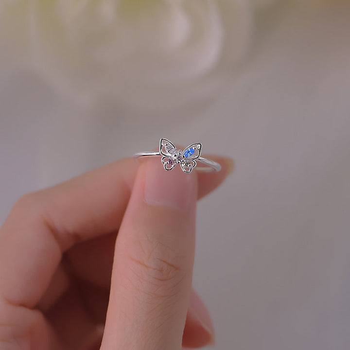 Women's Three Dimensional Butterfly Zircon Ring