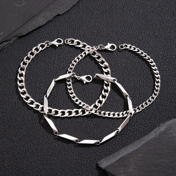 Multi-layer Hip Hop Stainless Steel Bracelet For Men