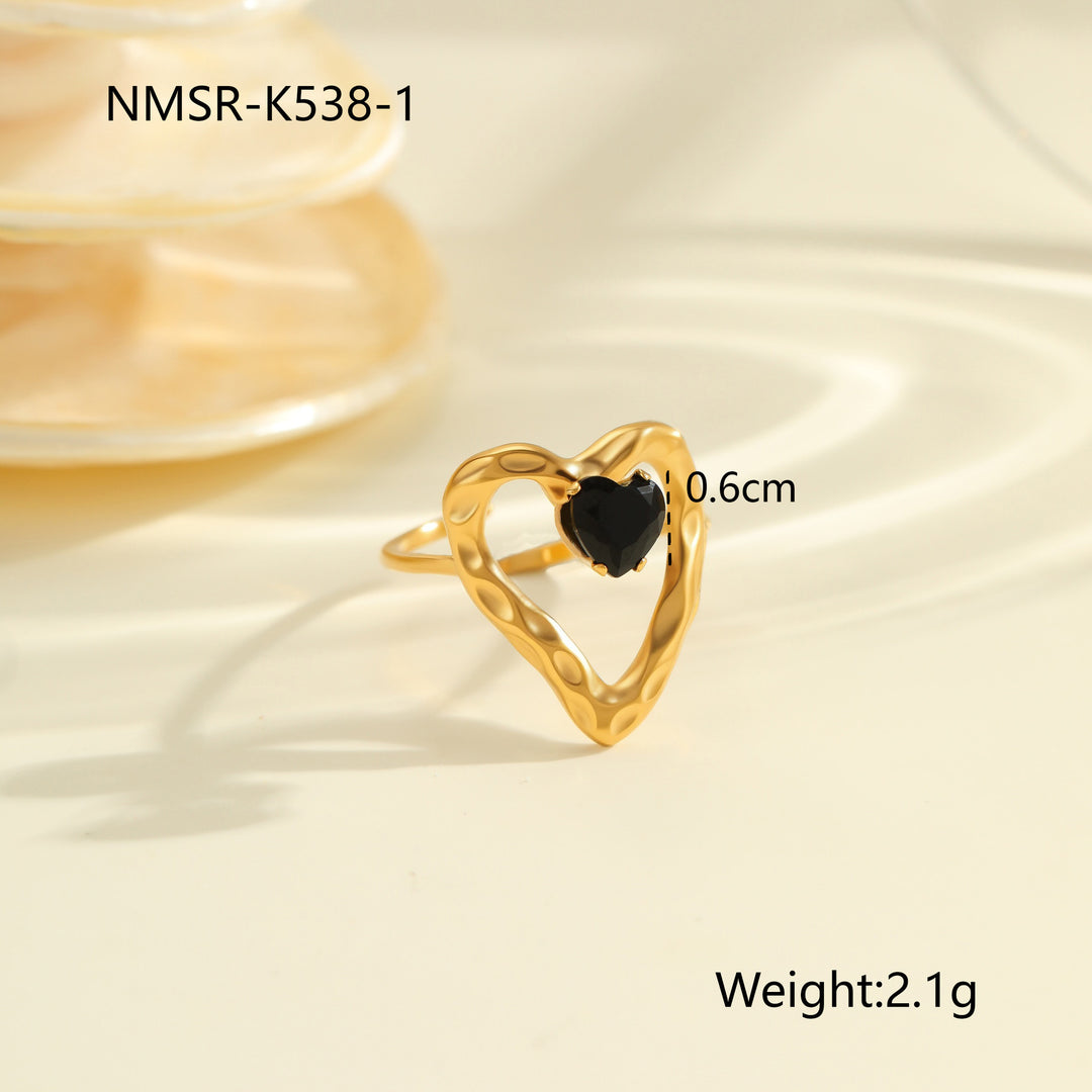 Inlaid Zircon Titanium Steel Ring For Women