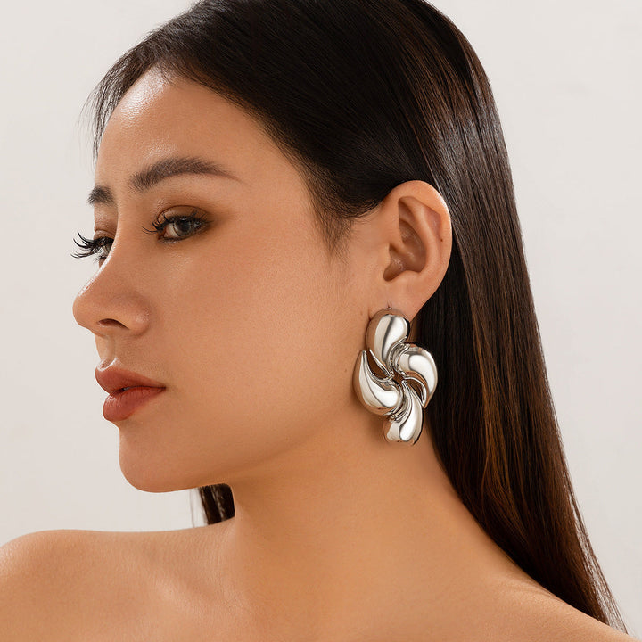 Fashion Geometry Pattern Water Drop Earrings Women