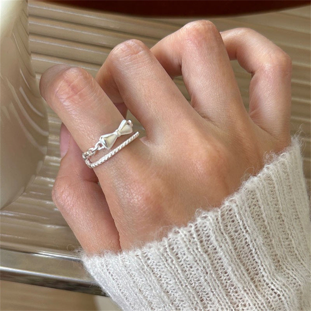 925 Sterling Silver Simple Bracelet Non-fading All-matching Little Finger Ring