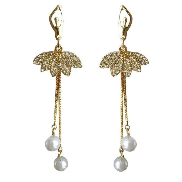 Ballet Women's Earrings Long Pearl