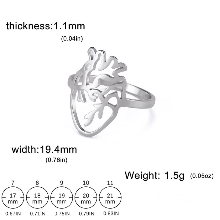 Cut Titanium Steel Hollow-out Brain-shaped Ring