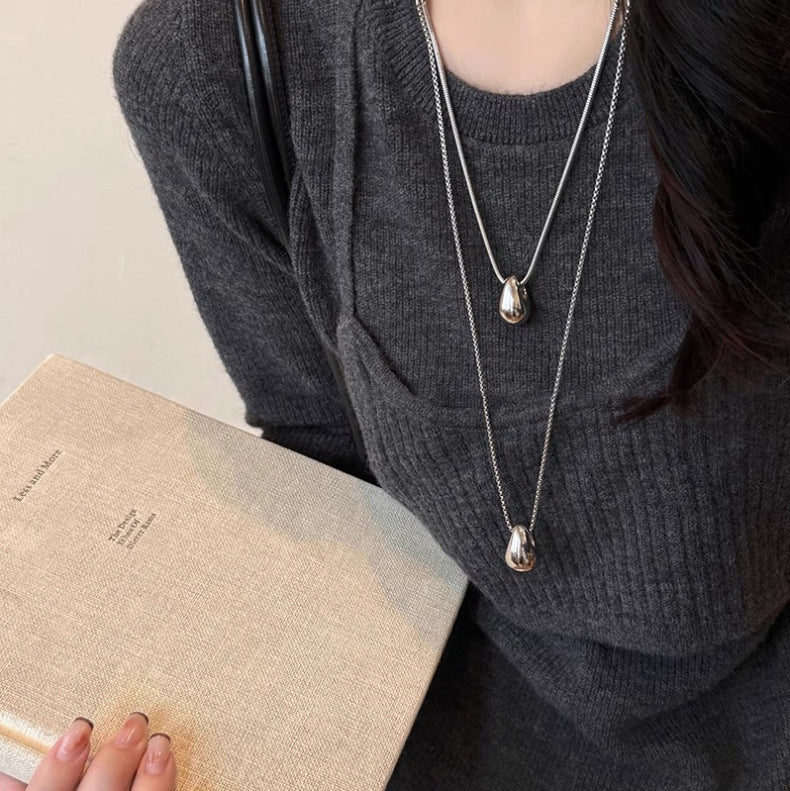 Light Luxury High-grade Accessories Minimalist Water Drop Pendant Necklace For Women
