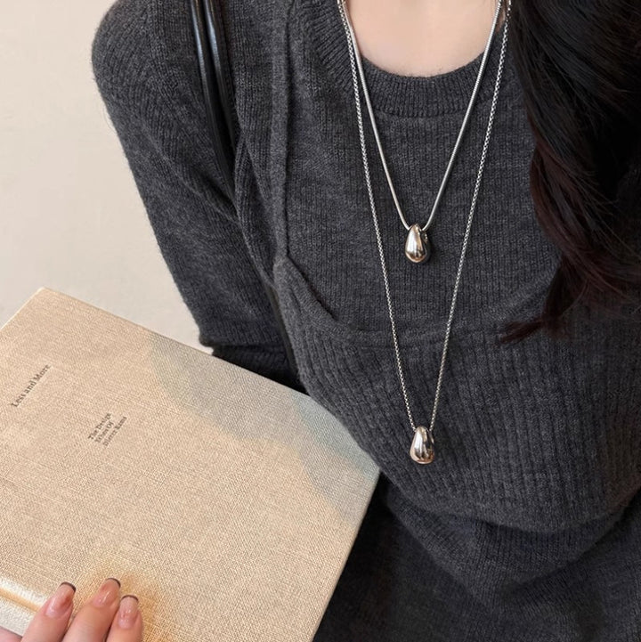 Light Luxury High-grade Accessories Minimalist Water Drop Pendant Necklace For Women