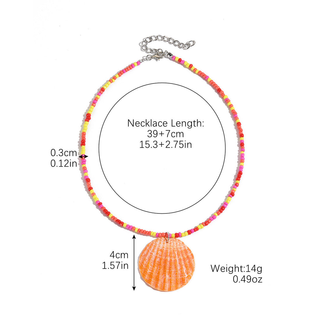Colorful Rice-shaped Beads Stringed Beads Shell Necklace