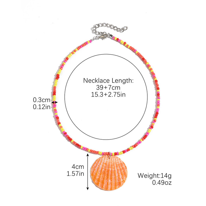 Colorful Rice-shaped Beads Stringed Beads Shell Necklace
