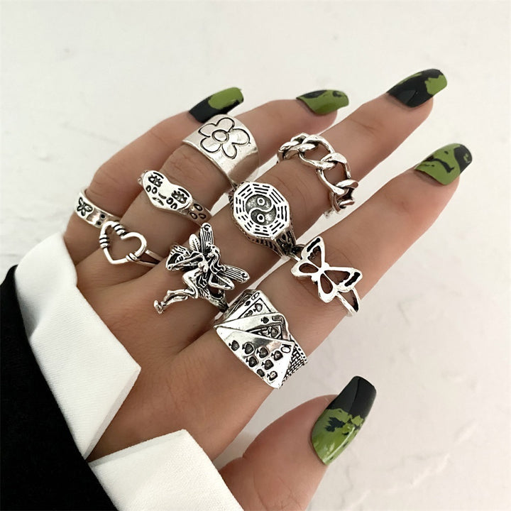Fashion Personality Butterfly Snake Ring Suit Combination Opening