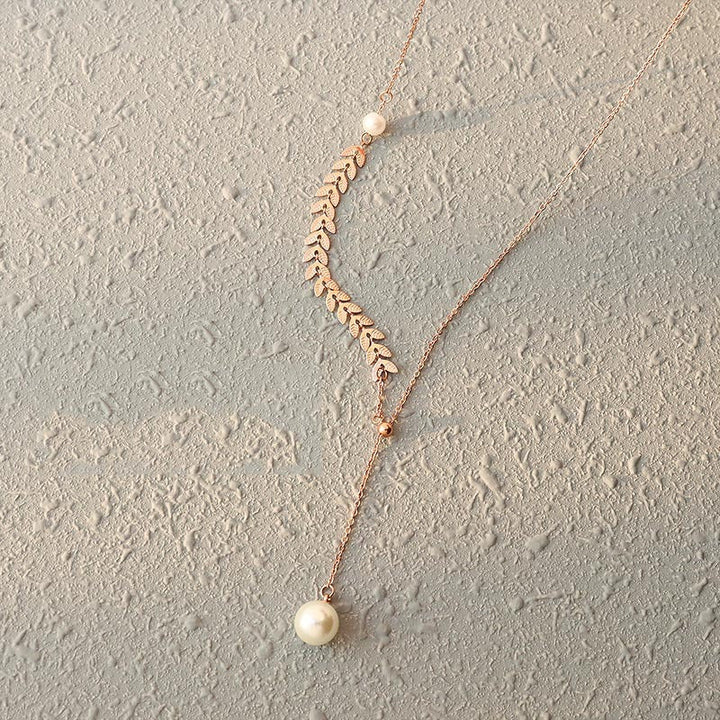 Fashion Simple Phoenix Tail Pearl Clavicle Necklace