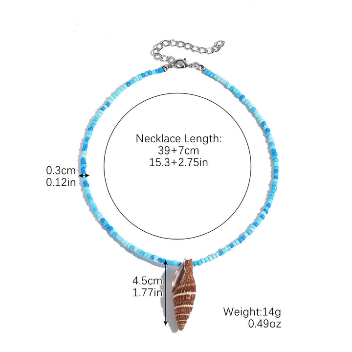 Colorful Rice-shaped Beads Stringed Beads Shell Necklace