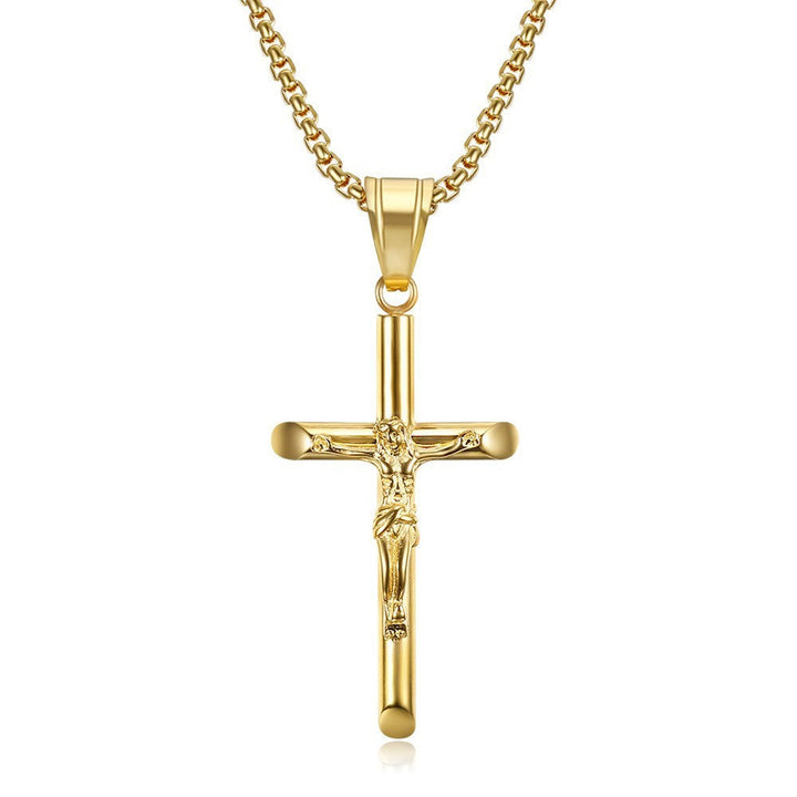 Stainless Steel Cross Pendant Punk Personality Necklace