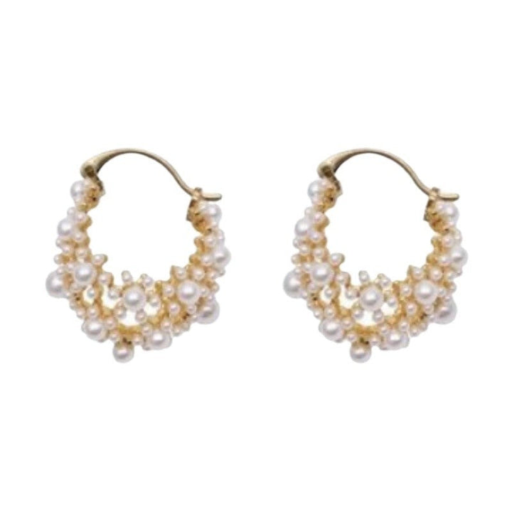 Special-interest Design Three-Dimensional Hollow Pearl Earrings For Women