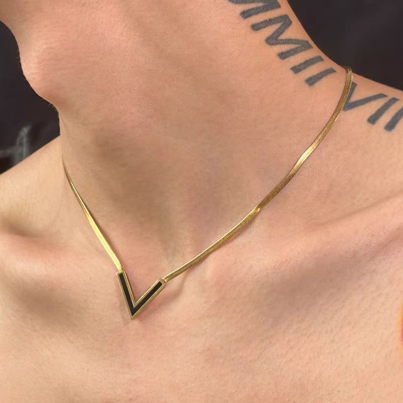 Necklace,stainless Steel,with V Shape ,Only Self-pickup Is Supported, And The Displayed Prices Are All Self-pickup Prices