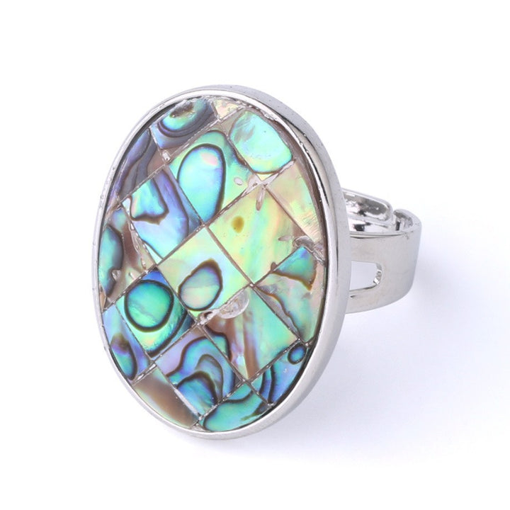 Natural Abalone Shell Adjustable Ring Ornament Women