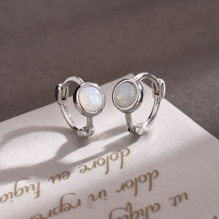 Synthetic Color Opal Stone Ear Ring Round Fashion Women