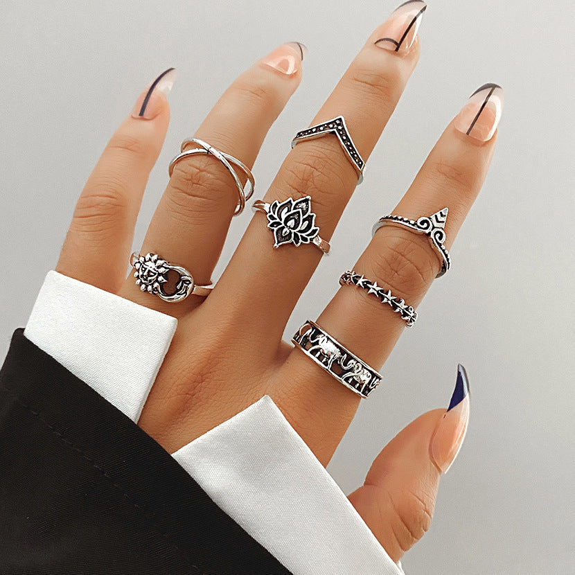Fashion Personality Butterfly Snake Ring Suit Combination Opening