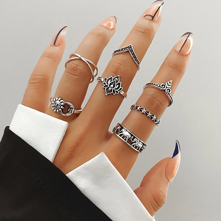 Fashion Personality Butterfly Snake Ring Suit Combination Opening