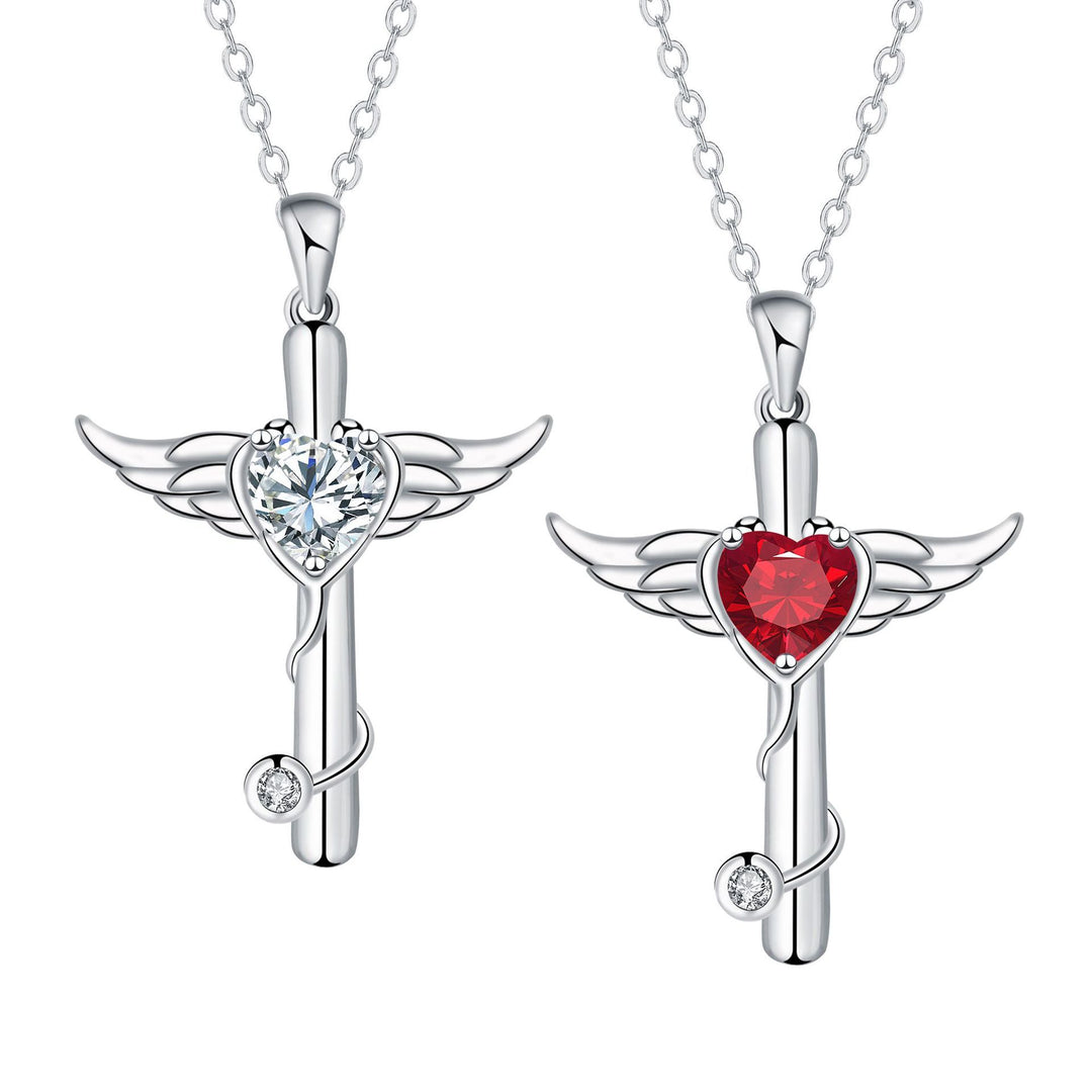 Personality Wings Cross Stethoscope Necklace