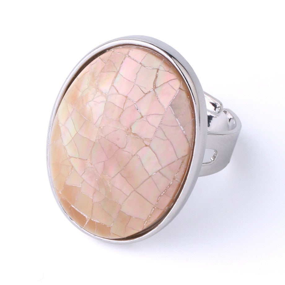 Natural Abalone Shell Adjustable Ring Ornament Women