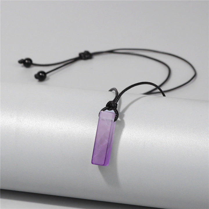 Irregular Stone Rectangular Pendant Necklace