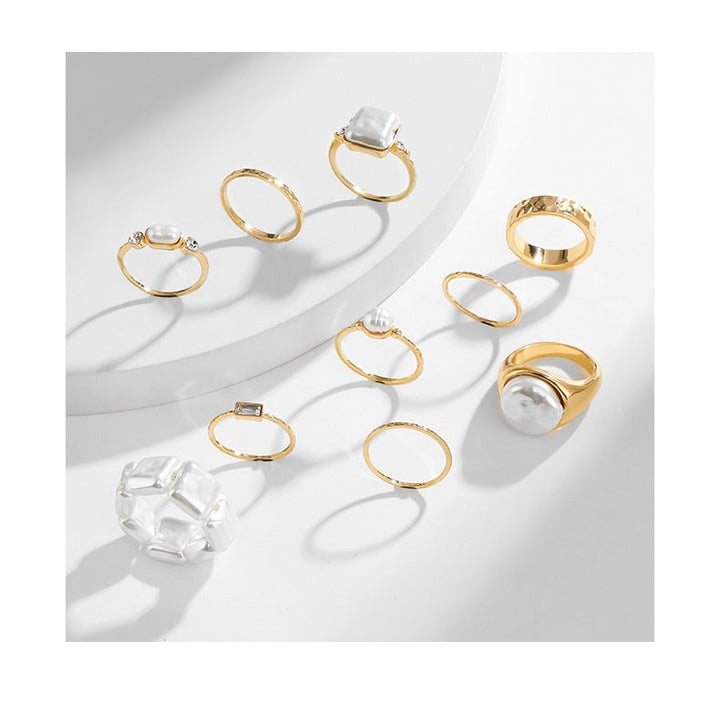 Alloy Gold Plated Pearl Ring