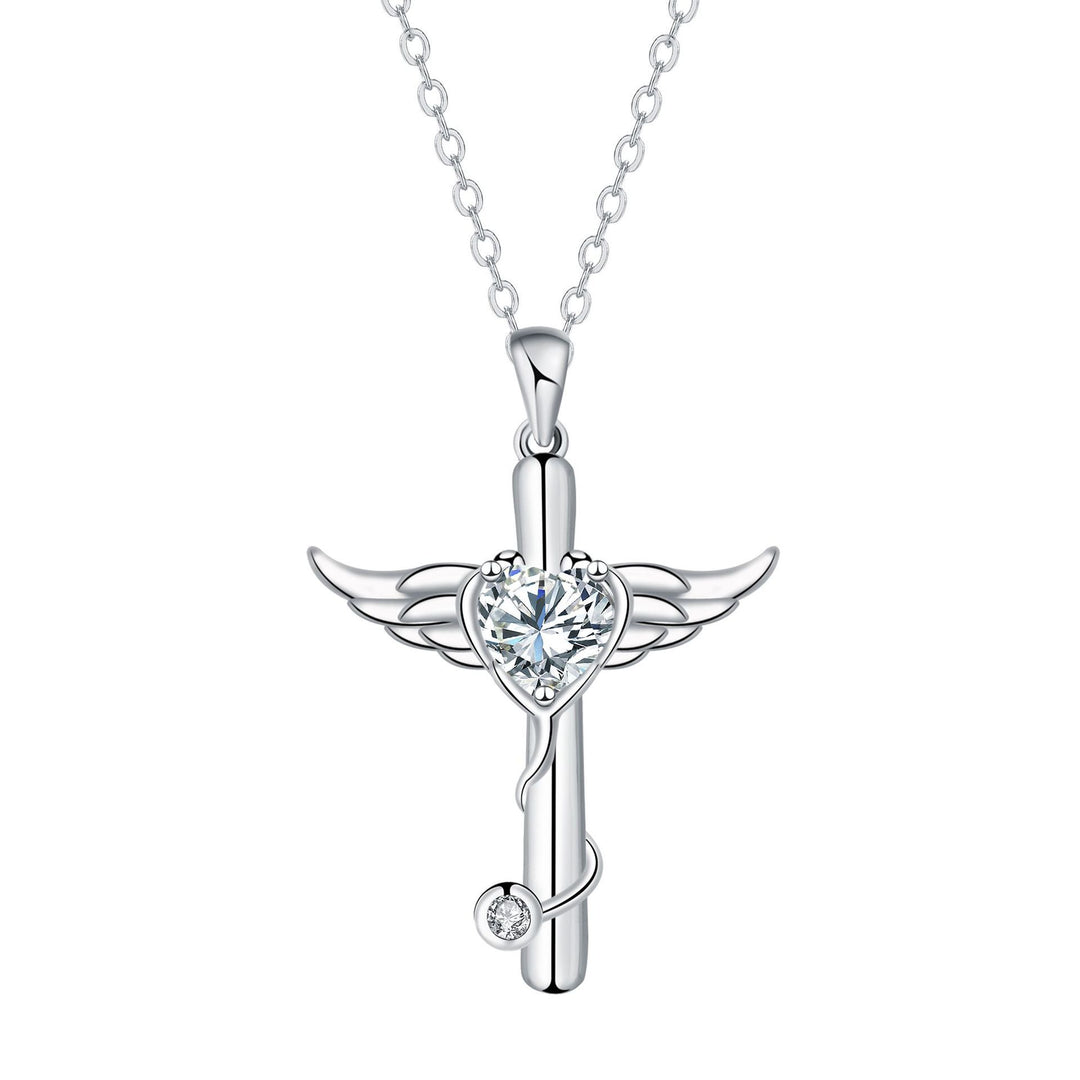 Personality Wings Cross Stethoscope Necklace