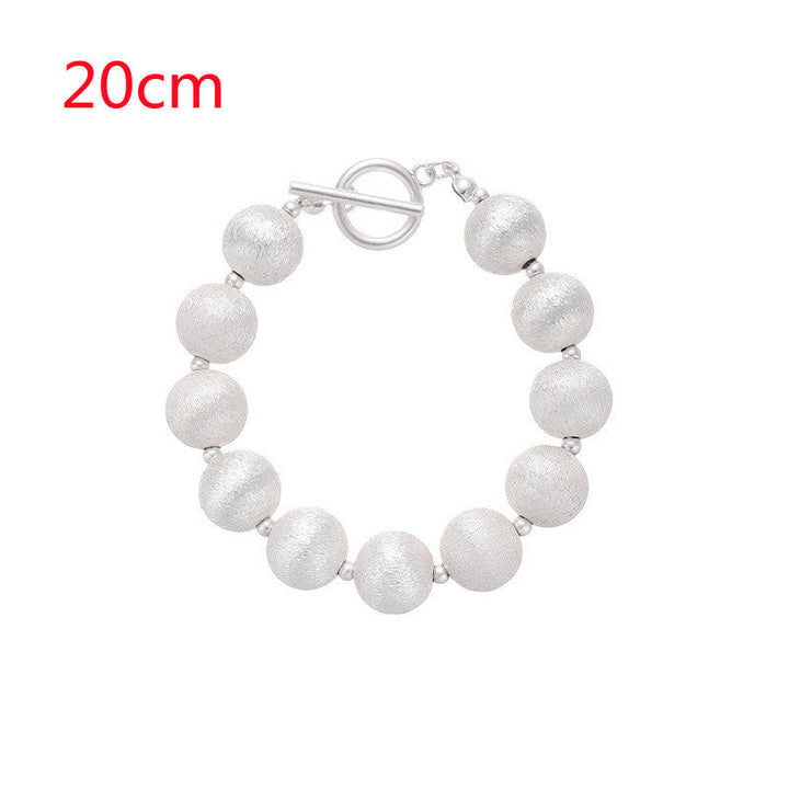Original Design Niche Drawing Beads Fried Street Round Beads Clavicle Personality Bracelet And Necklace Set