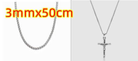 Stainless Steel Cross Pendant Punk Personality Necklace