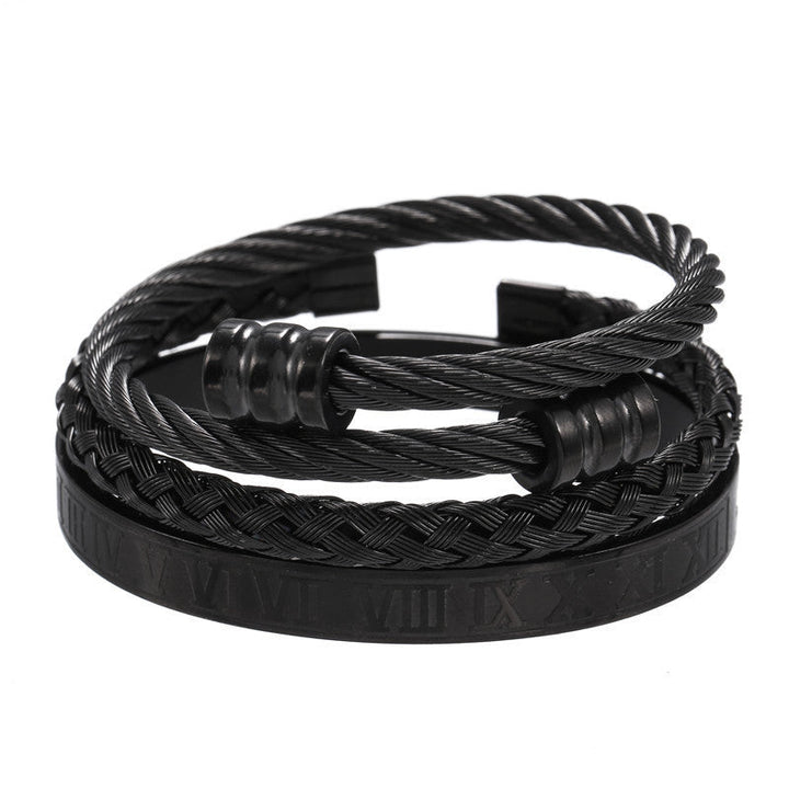 Titanium Steel Bracelet Suit Punk Creative Personality Roman