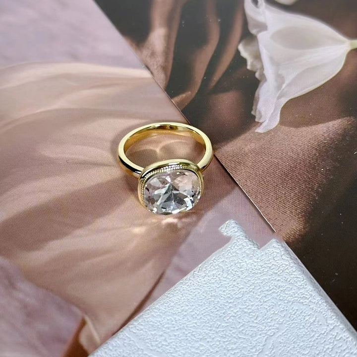 Square Rhinestone For Women Special-interest Design Open Index Finger Ring