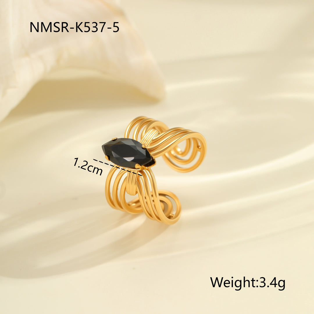 Inlaid Zircon Titanium Steel Ring For Women