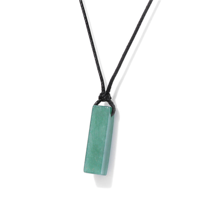 Irregular Stone Rectangular Pendant Necklace