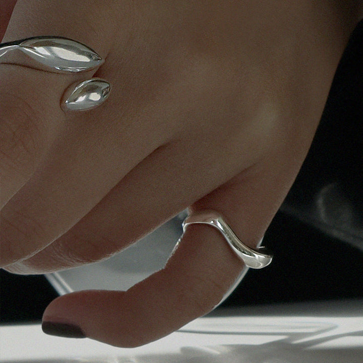 Japanese Classic Irregular Wave Ring Ins Cold Style