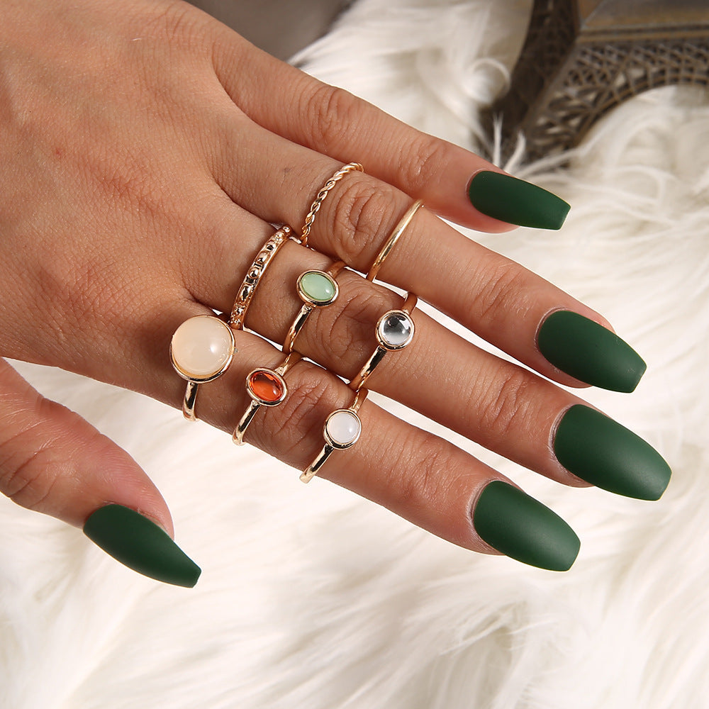 New Fashion Opal Champagne Multicolor Knuckle Ring