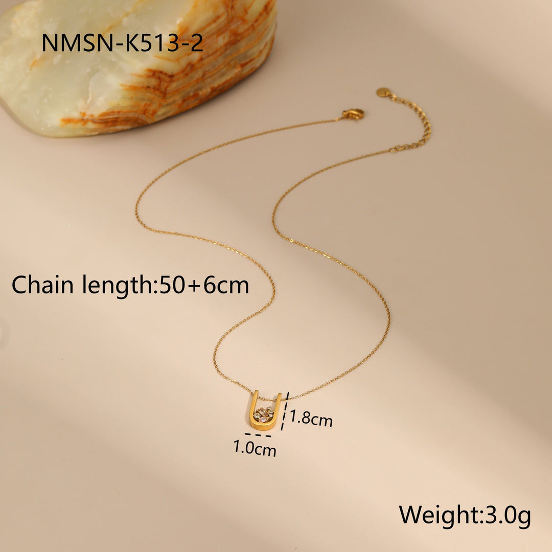 Geometric Color Zircon Necklace Gold Plated Design Sense Earrings Ring Ornament Suit