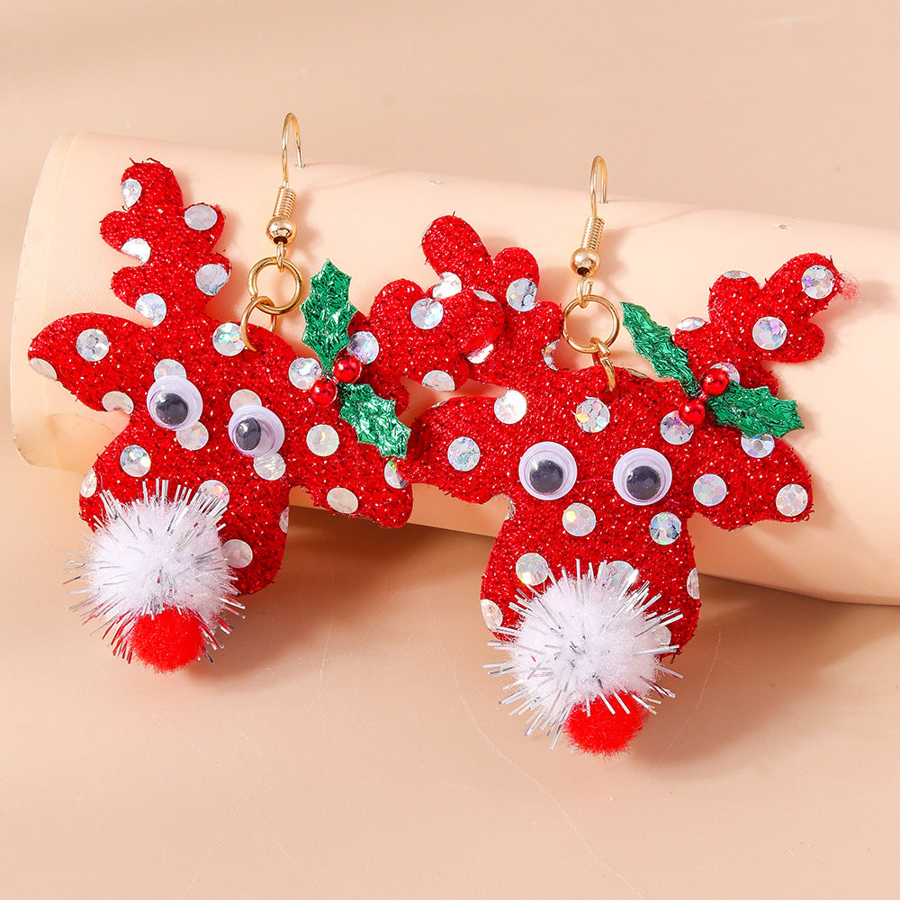 Ornament Christmas Cartoon Cute Earrings