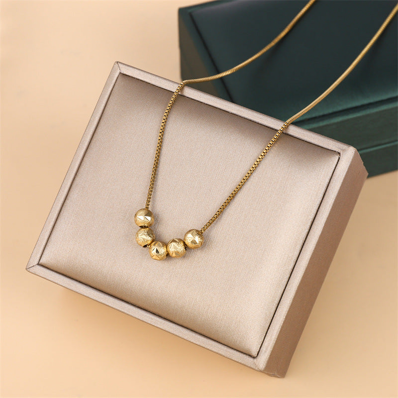 Necklace,stainless Steel,with Golden Bead ,Only Self-pickup Is Supported, And The Displayed Prices Are All Self-pickup Prices