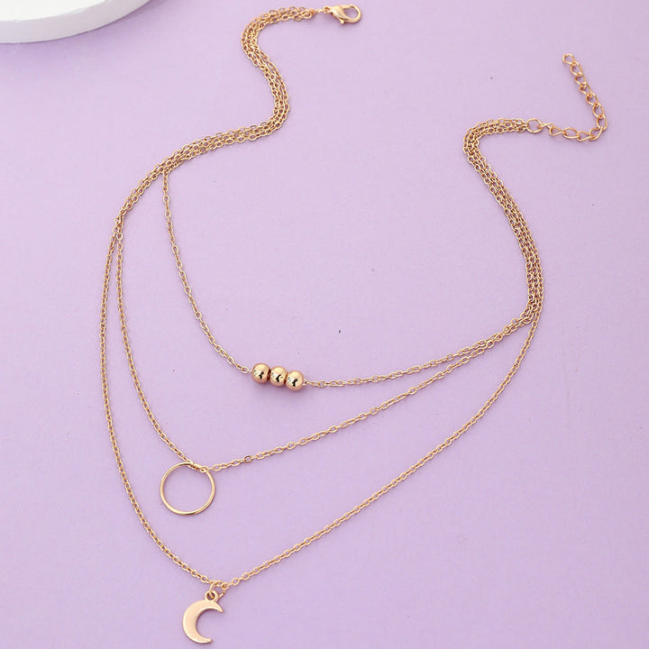 Multi-layer Twin Necklace Women's Small Vertical Stripes