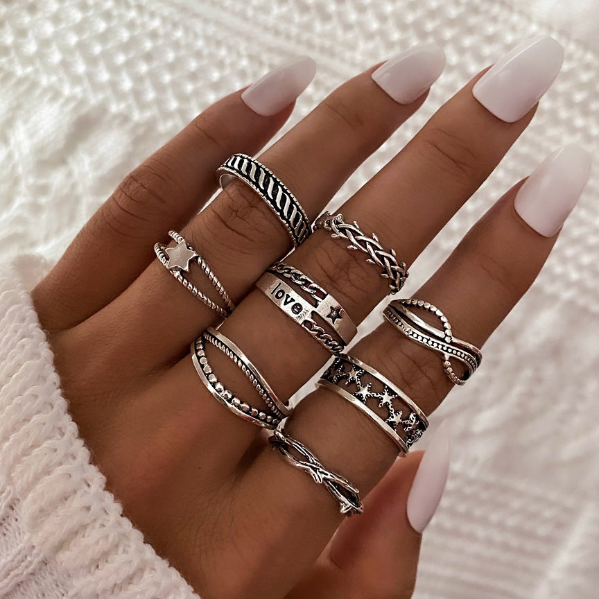 Fashion Personality Butterfly Snake Ring Suit Combination Opening