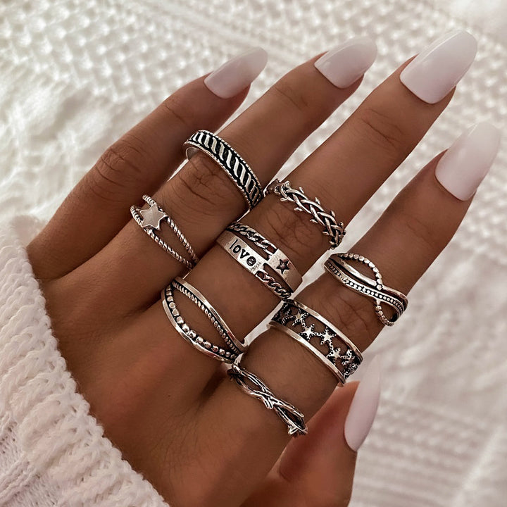 Fashion Personality Butterfly Snake Ring Suit Combination Opening