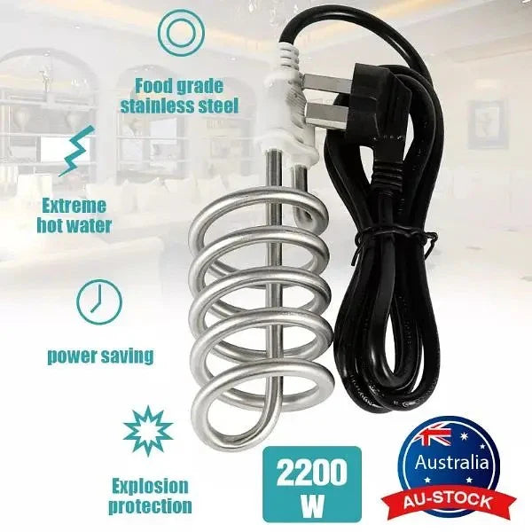 Water Heating Rod 2000W F8 Shock Proof Portable Electric Water Heater