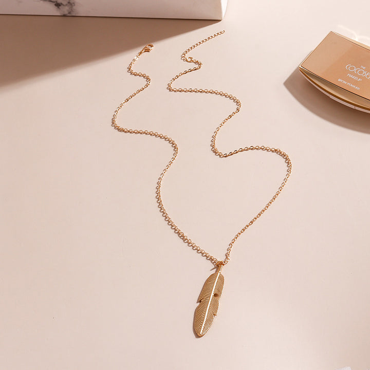 Retro Feather Tassel Necklace For Women