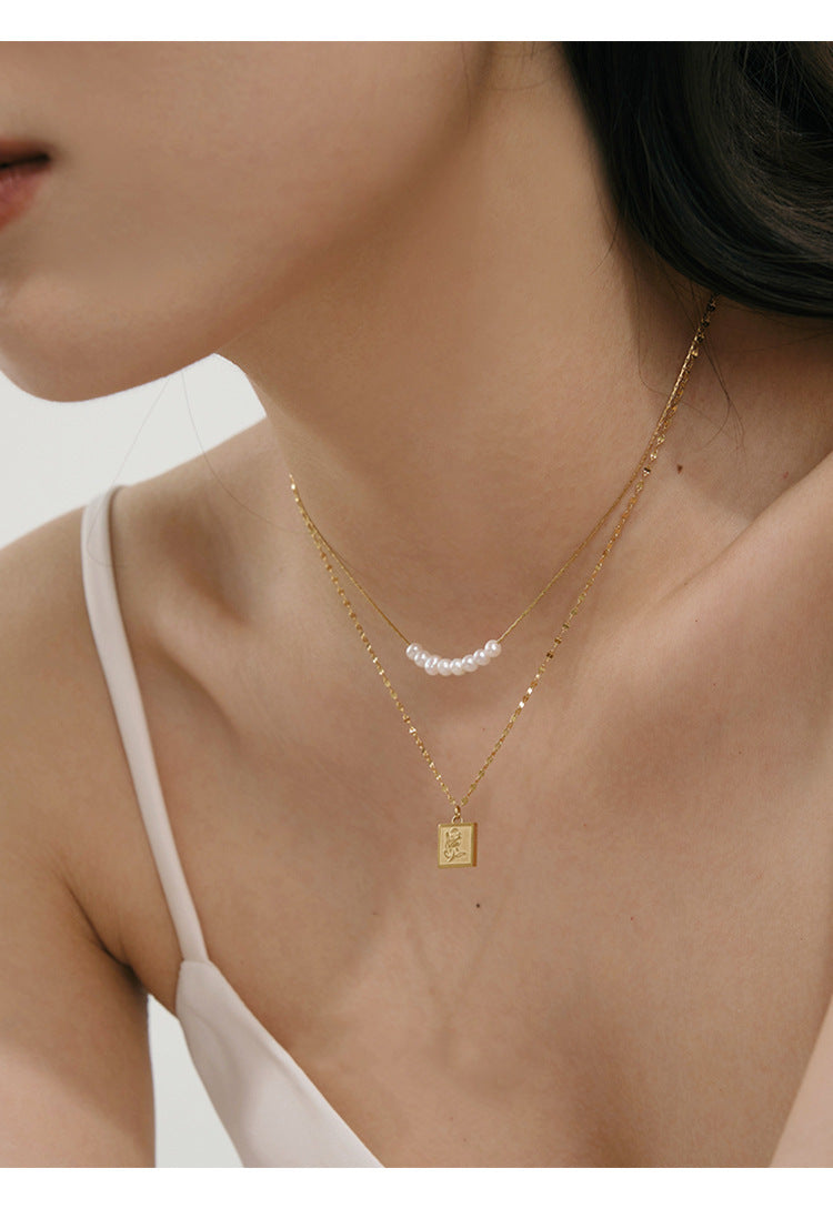 Necklace,stainless Steel,with Pearl And Flower,Only Self-pickup Is Supported, And The Displayed Prices Are All Self-pickup Prices