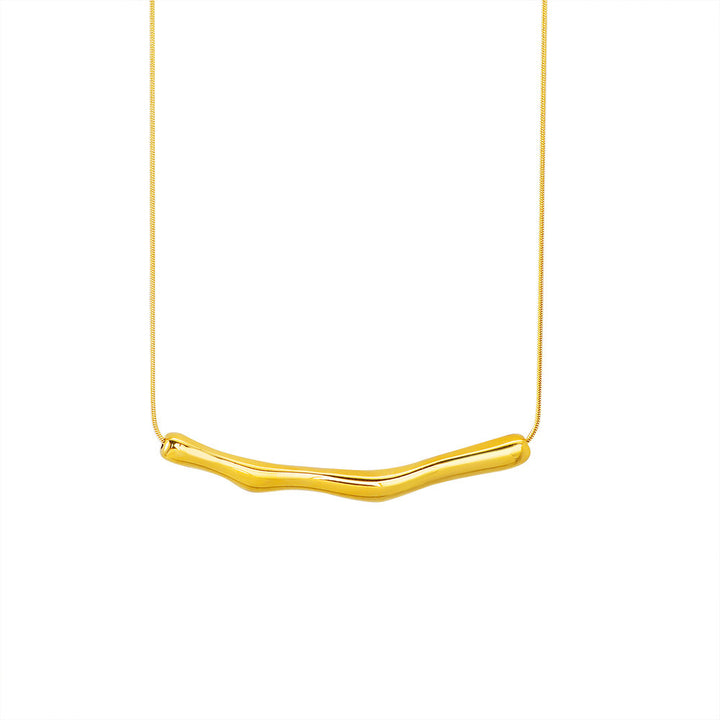 Irregular Pleated Necklace Titanium Steel Women