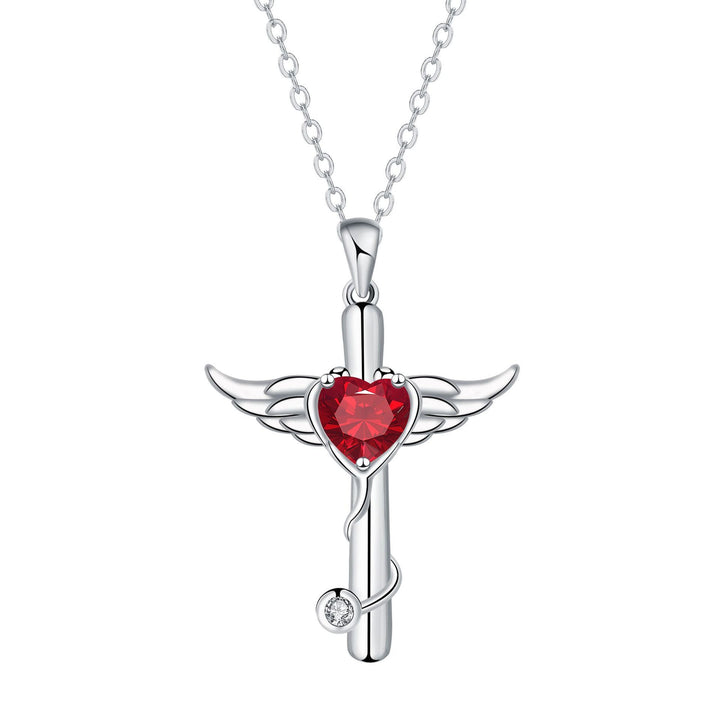 Personality Wings Cross Stethoscope Necklace