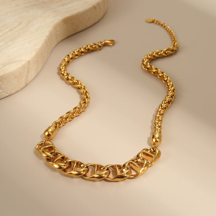 Stainless Steel Necklace, Gold Plated, No Fading, All-matching
