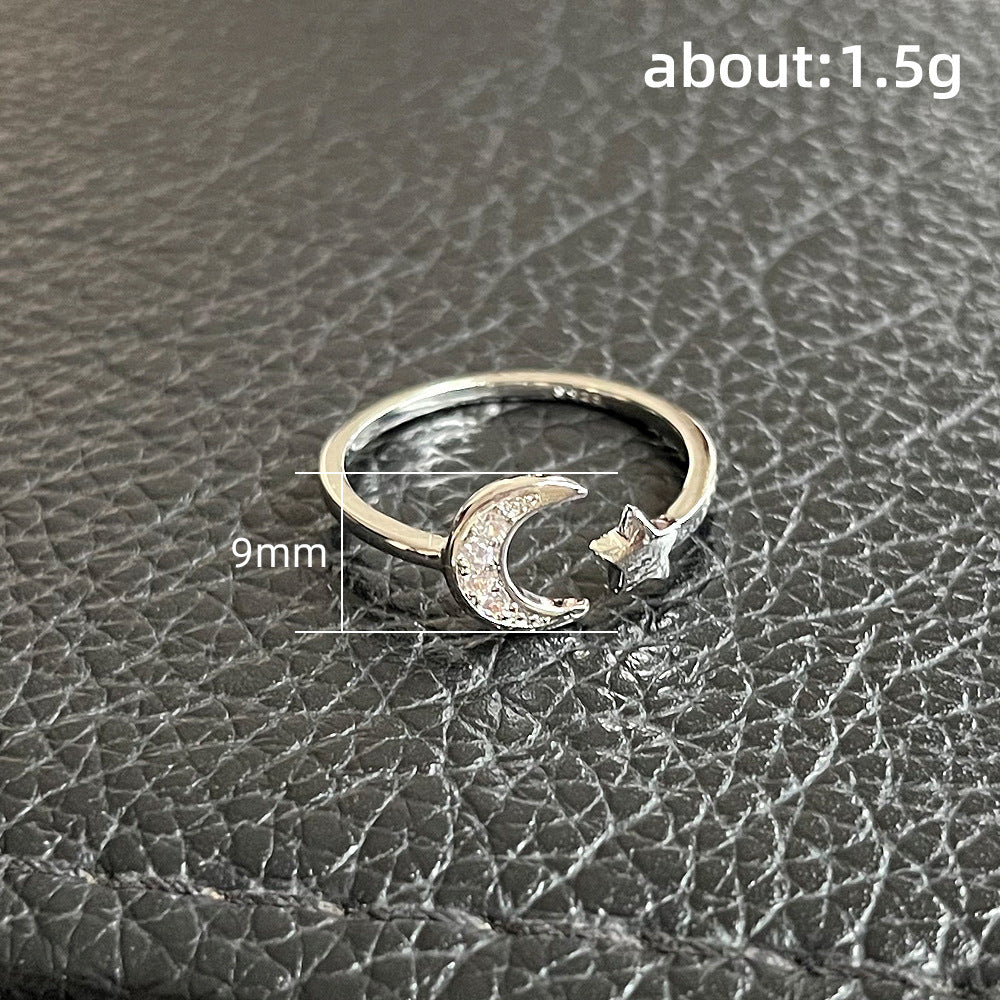 Fashion Personality Star Moon Ring Women