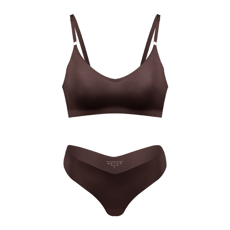 Plus Size V-neck Underwear Suit Women's No Steel Ring Seamless
